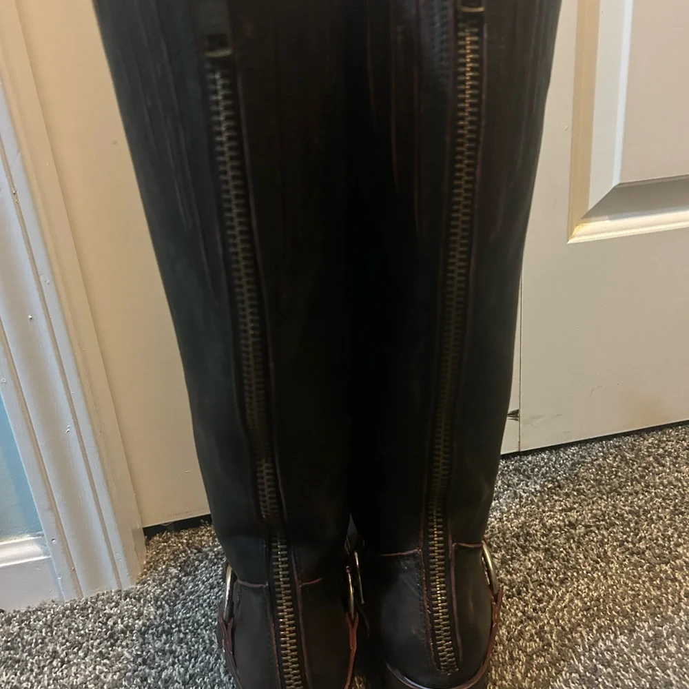 Freebird By Steve Madden Brown Leather Heeled Boots - Picture 2 of 9